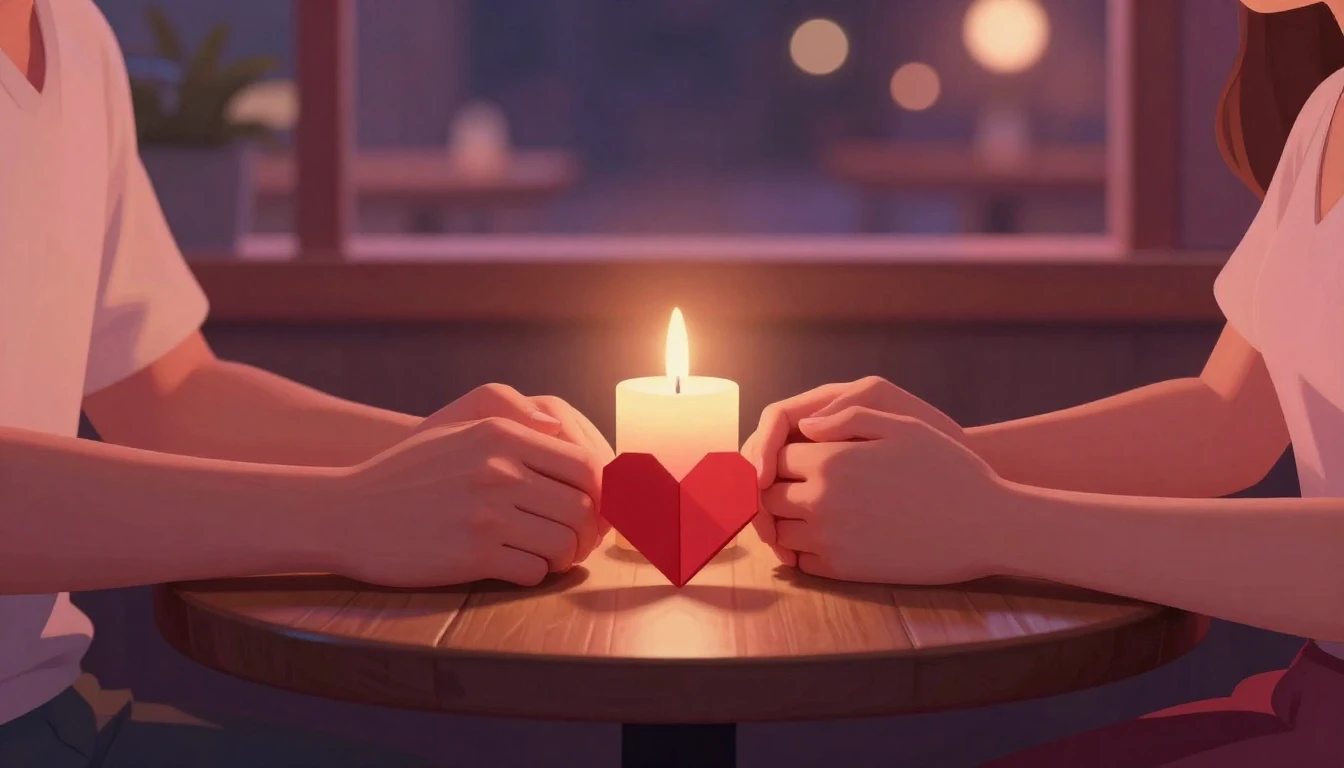 A romantic close-up illustration of two hands holding each o...