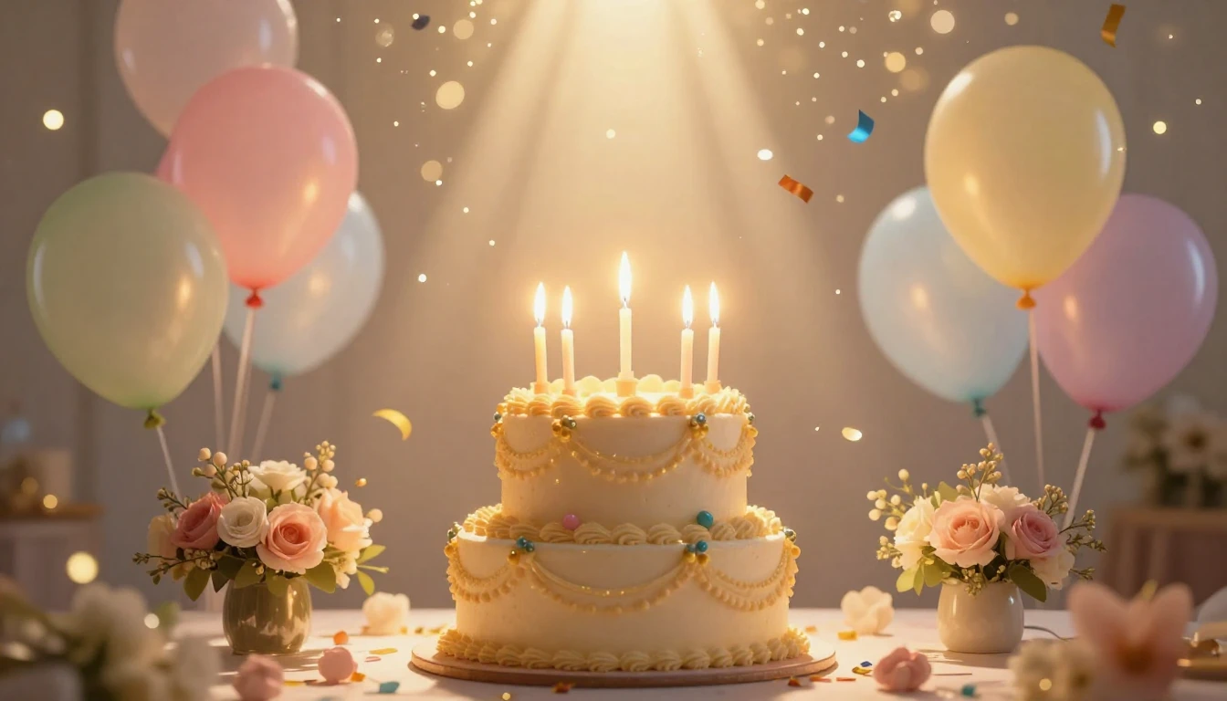 A vibrant and festive scene featuring a large, beautifully d...