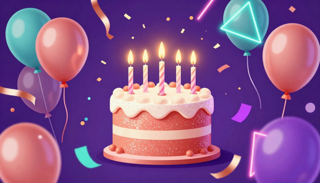 A vibrant and festive digital art composition celebrating a ...