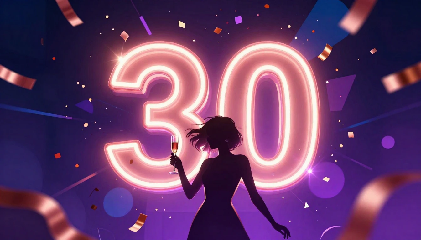 A vibrant and celebratory album cover design featuring a lar...