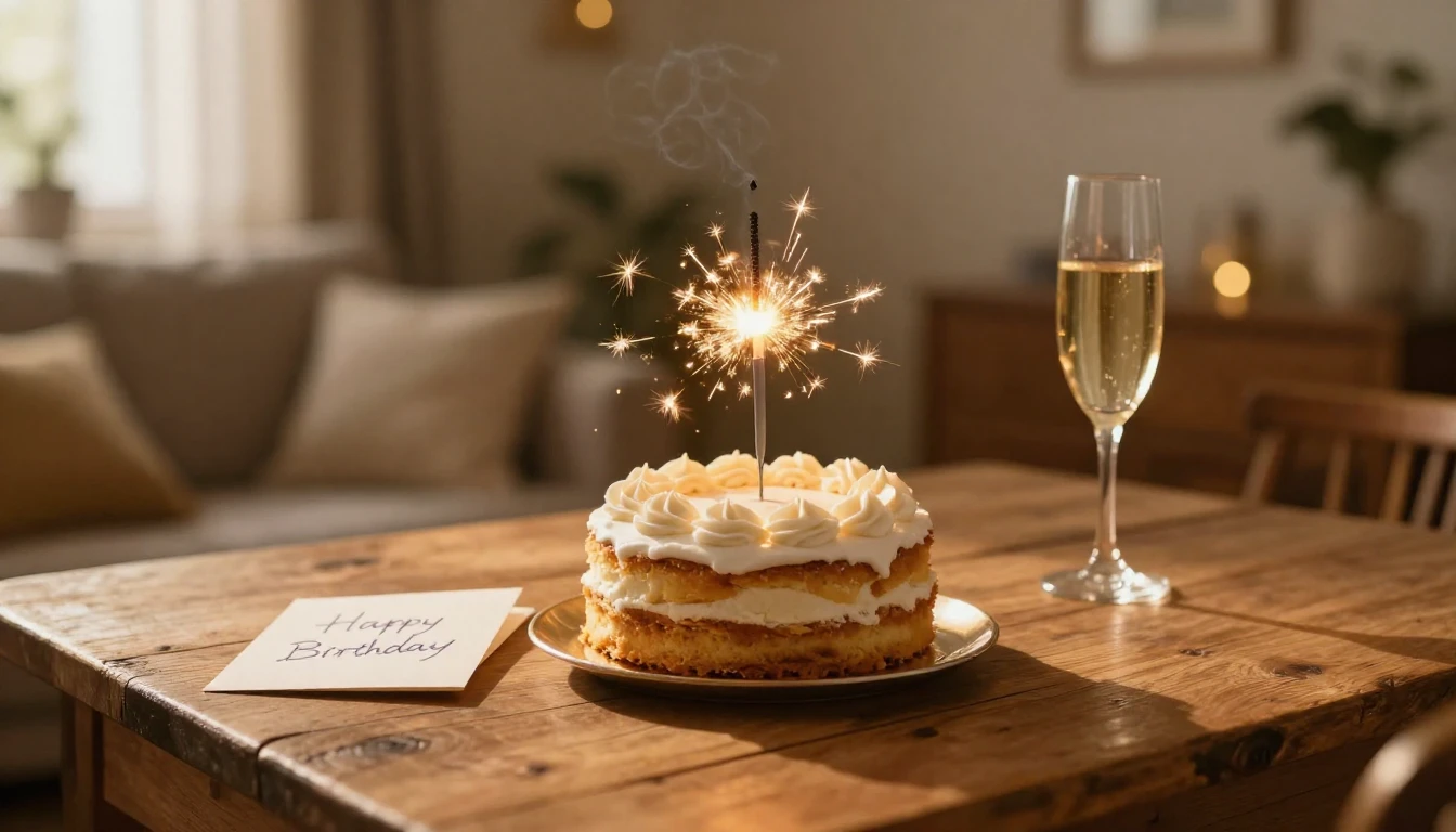 A close-up of a rustic wooden table bathed in warm golden ho...