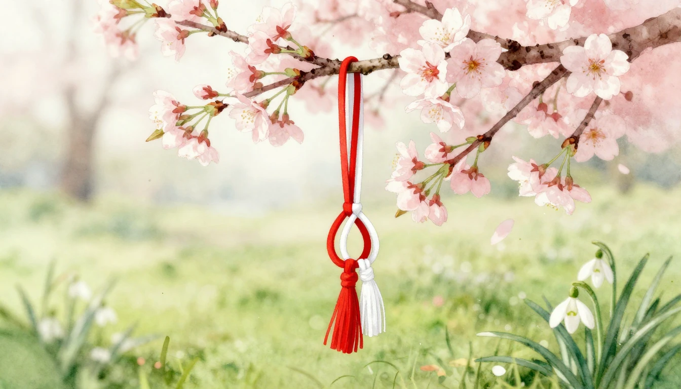 A beautiful watercolor illustration of a blooming cherry blo...