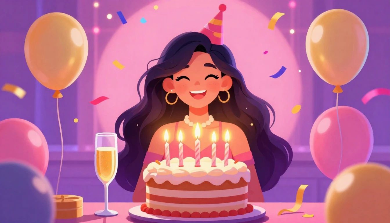 A vibrant and joyful digital art illustration representing a...