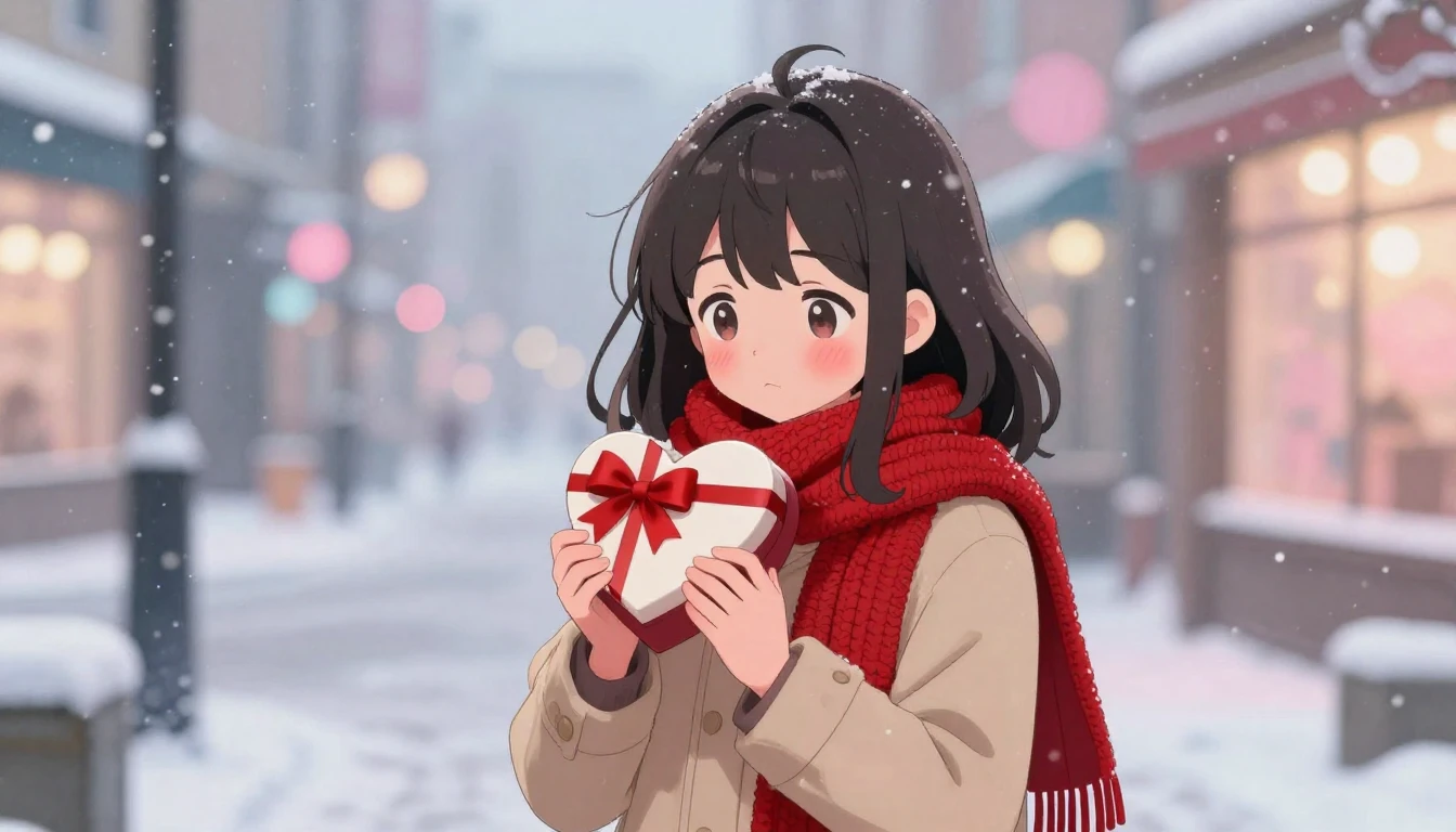 A high-quality anime style illustration of a young girl stan...