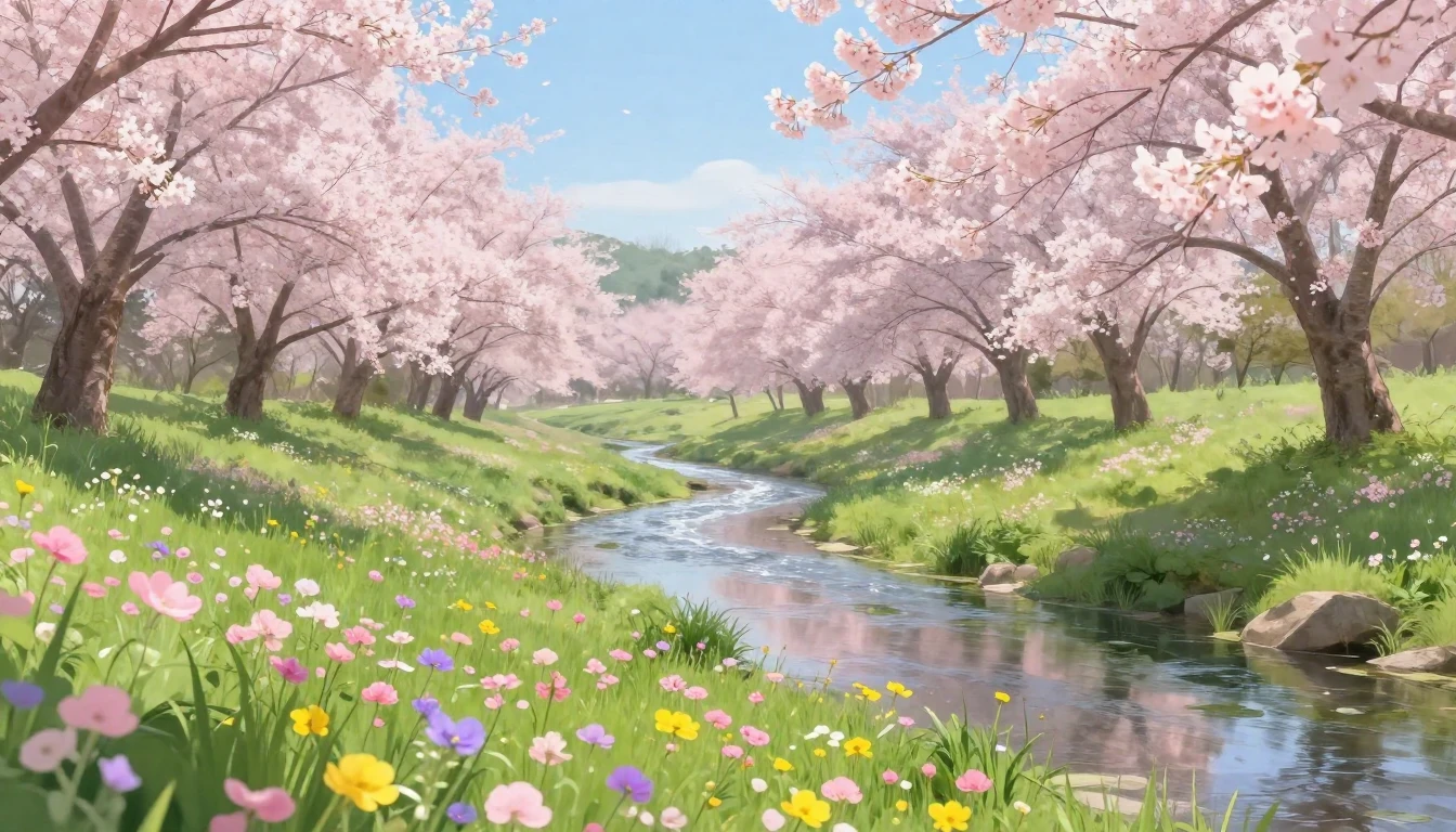 A breathtaking landscape capturing the essence of spring's a...