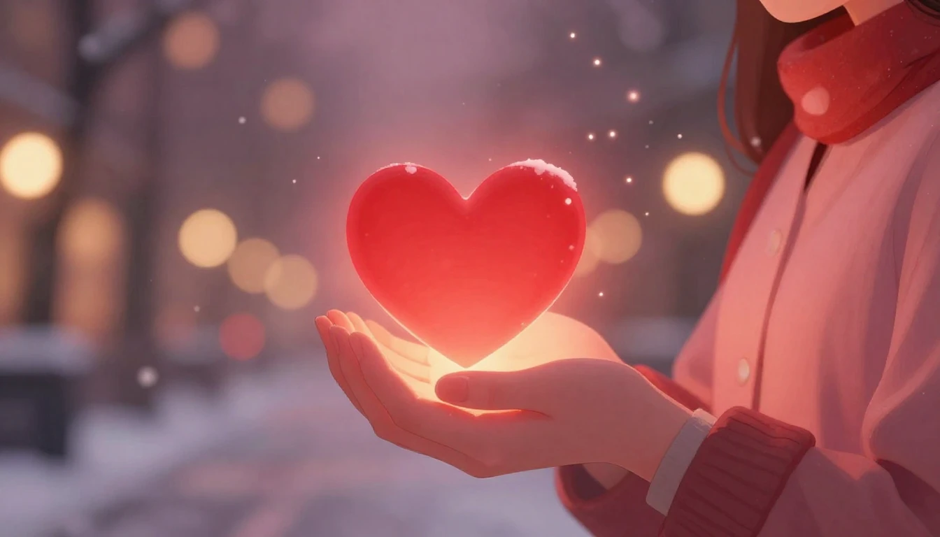 A romantic and dreamy illustration focusing on a pair of han...