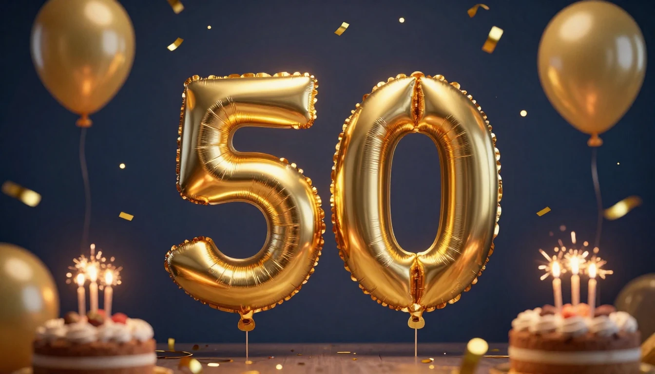 A festive and elegant birthday composition centering around ...