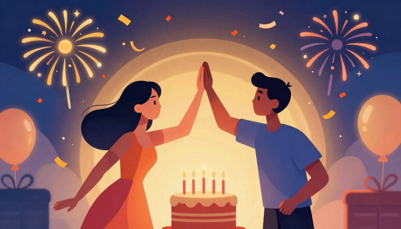 A vibrant and festive illustration representing friendship a...