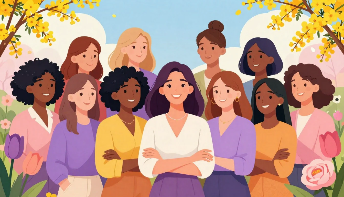 A vibrant and empowering illustration celebrating Internatio...