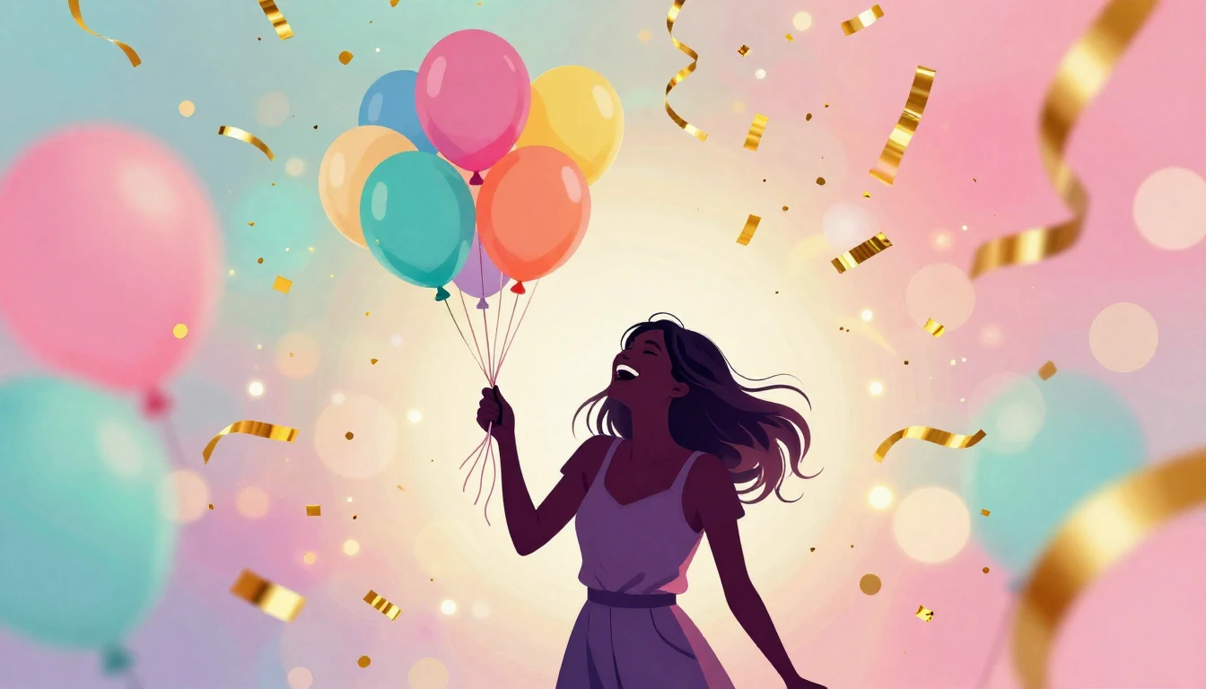 A vibrant and celebratory digital art composition featuring ...