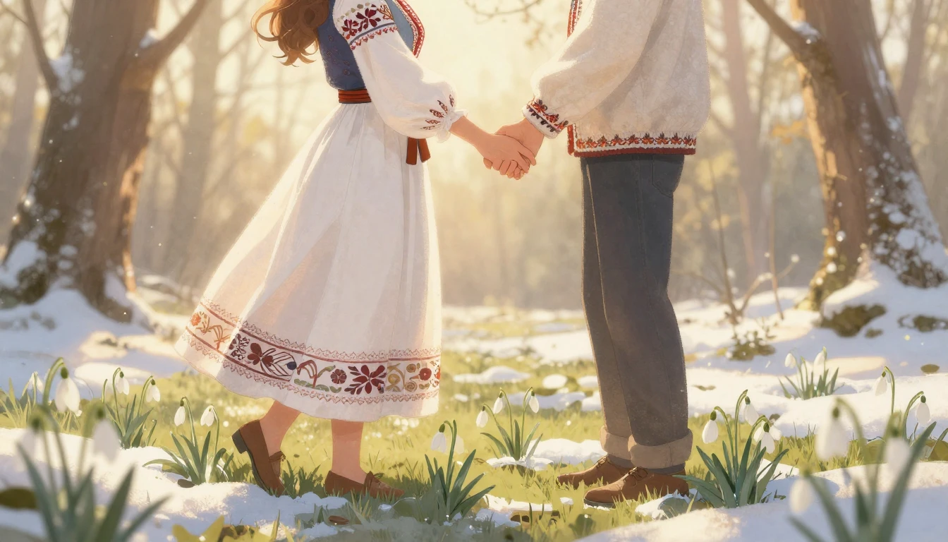 A romantic and dreamy illustration representing the Romanian...