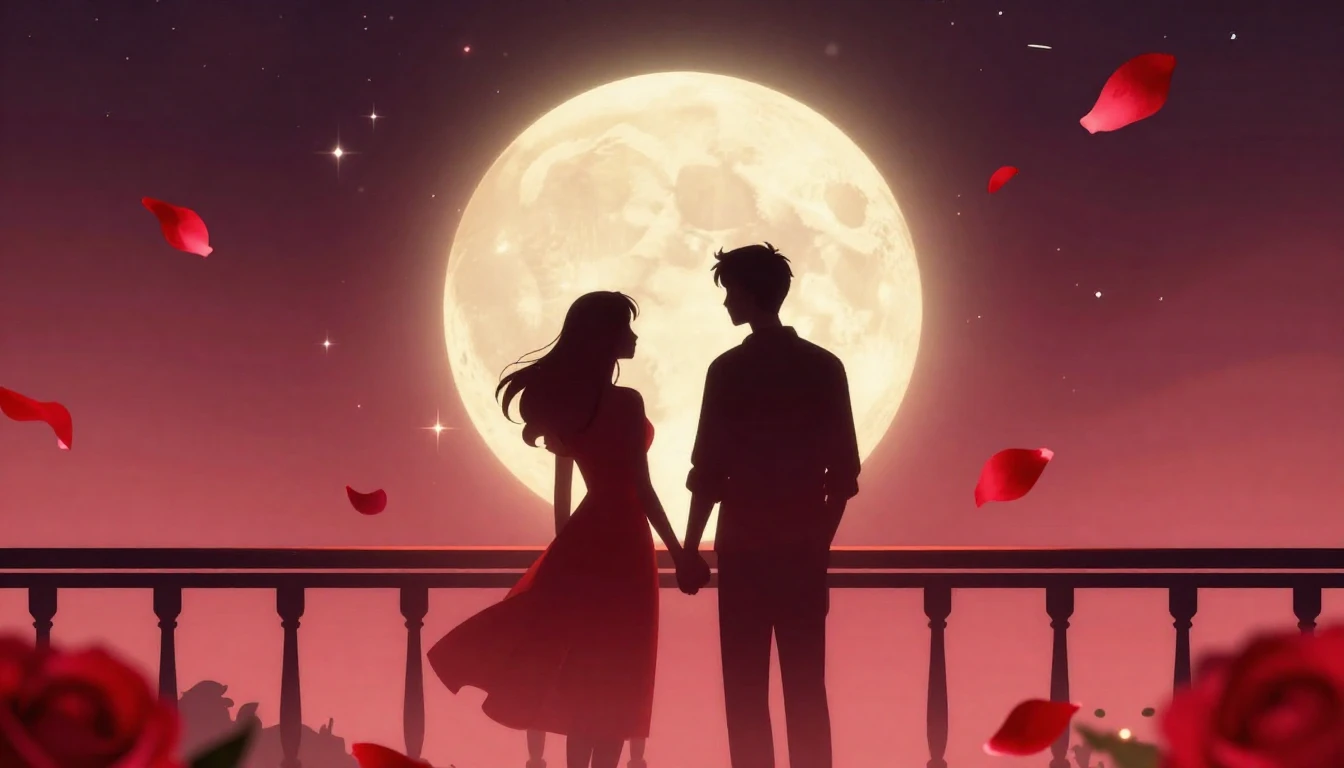 A romantic and dreamy illustration representing Valentine's ...