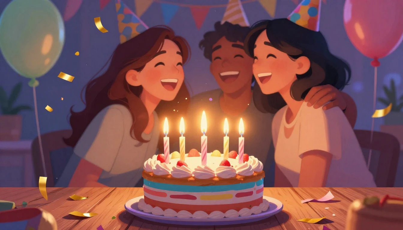 A vibrant and festive digital art illustration celebrating a...