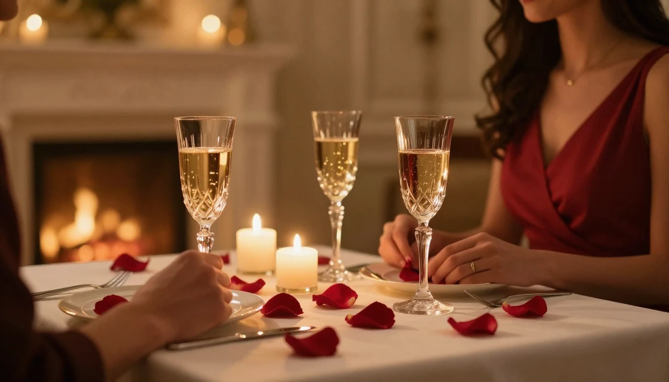 A luxurious and romantic setting for a Valentine's Day celeb...