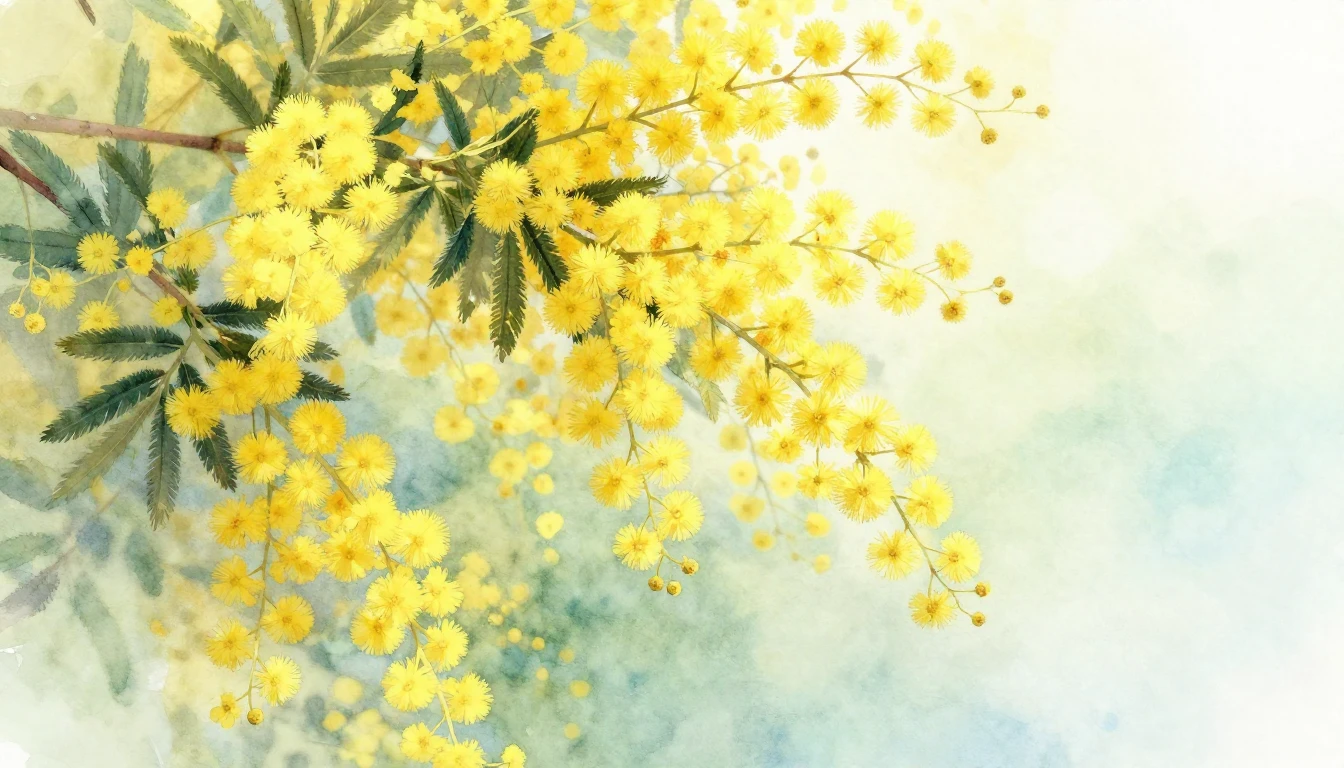 A beautiful and delicate watercolor painting of bright yello...