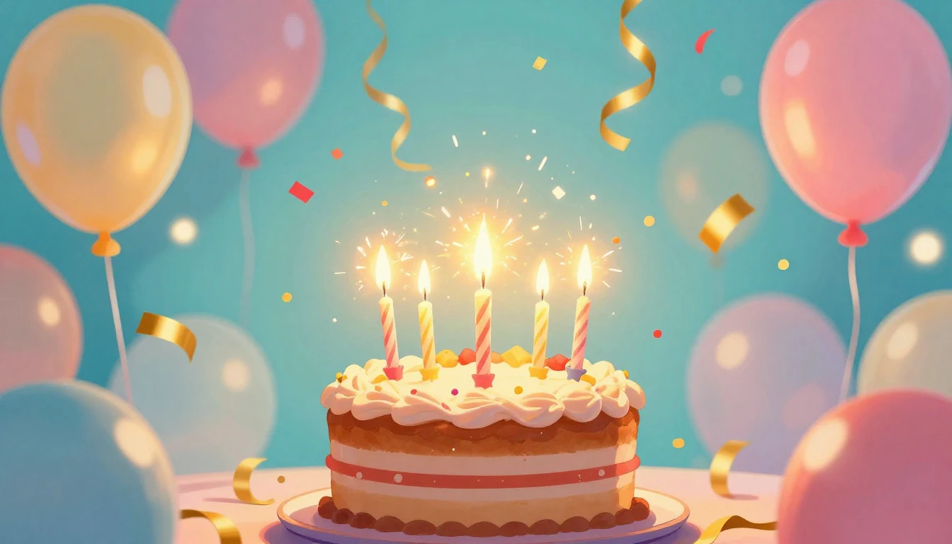 A vibrant and festive digital art illustration symbolizing a...