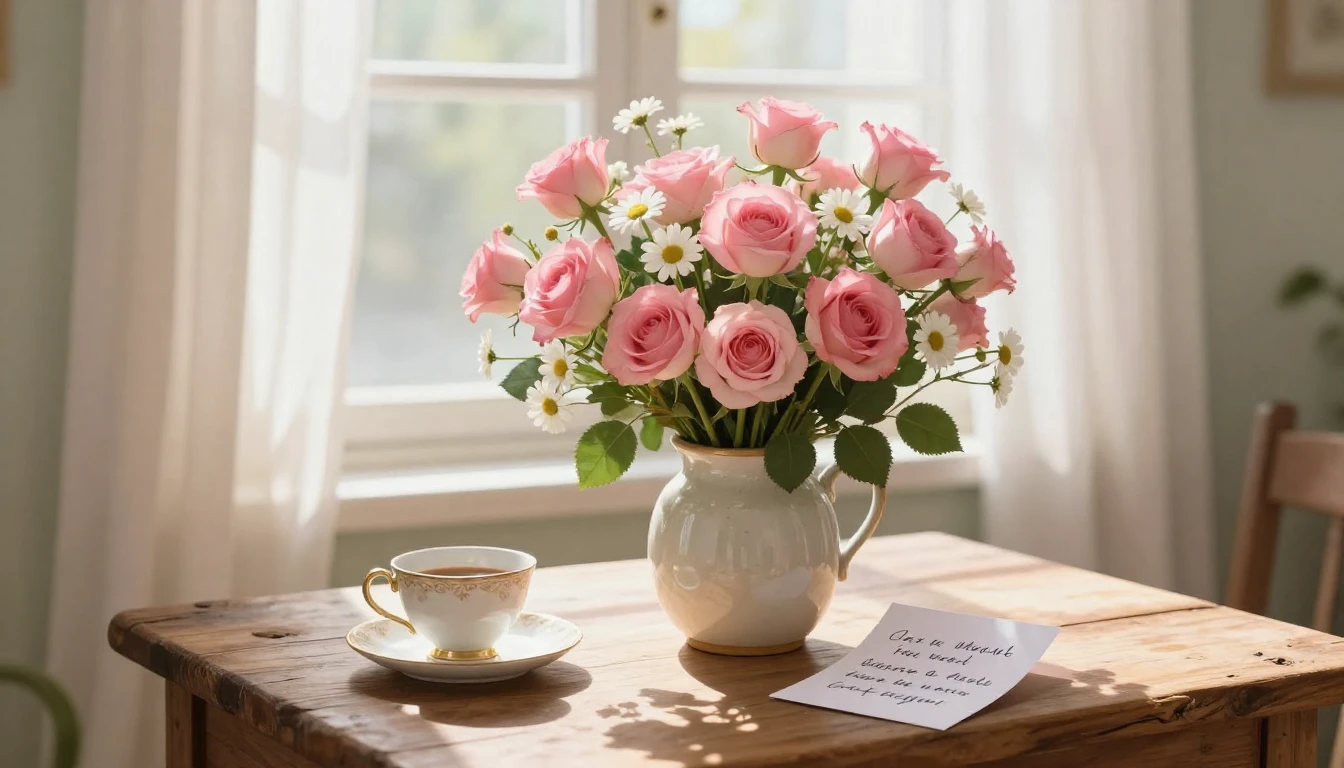 A heartwarming and soft illustration symbolizing motherly lo...