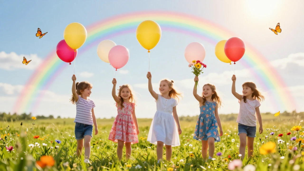 A heartwarming and vibrant scene featuring a group of joyful...