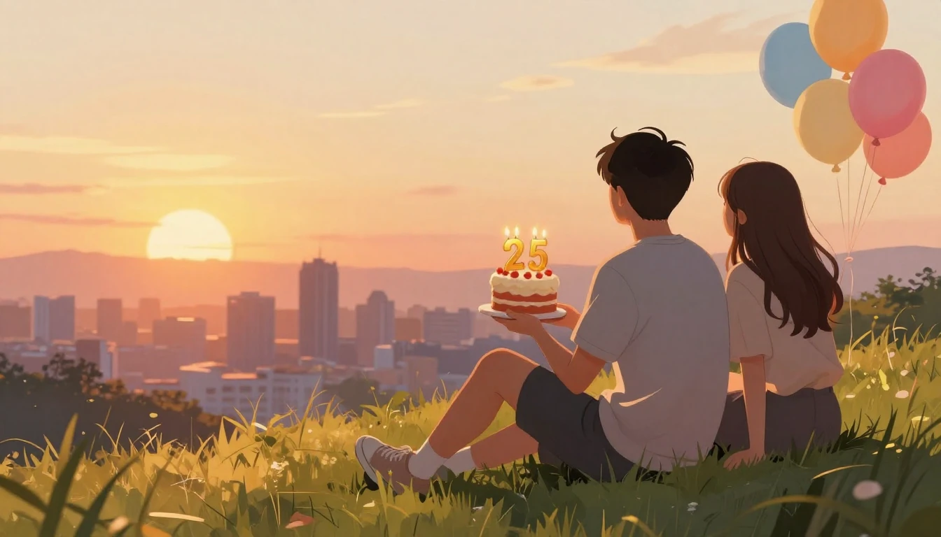 A warm and nostalgic illustration of two best friends sittin...