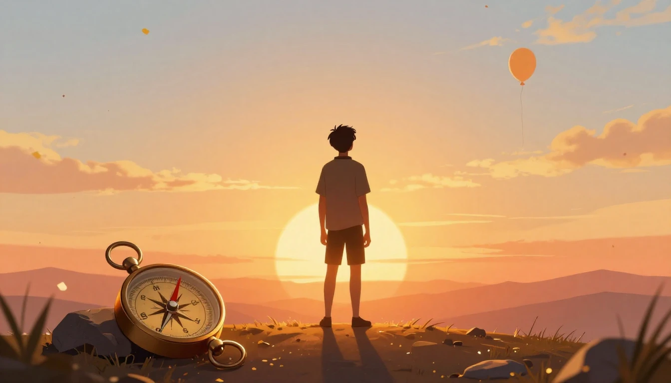 A warm and uplifting digital art illustration depicting a si...