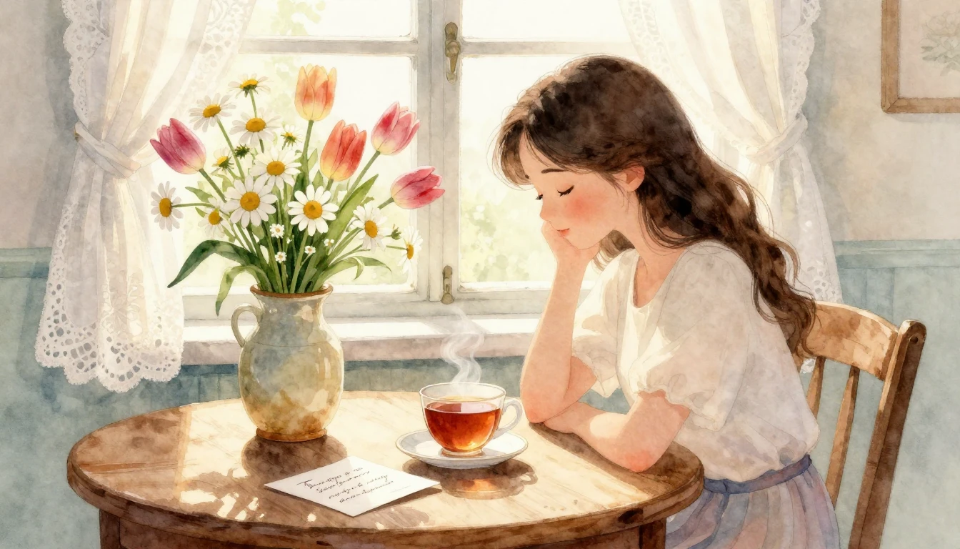 A warm and touching watercolor illustration representing mot...