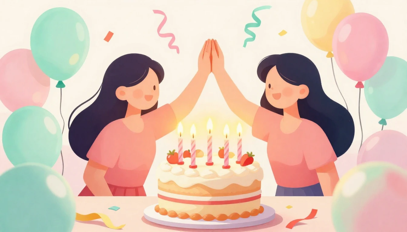 A vibrant and joyful digital art illustration representing a...