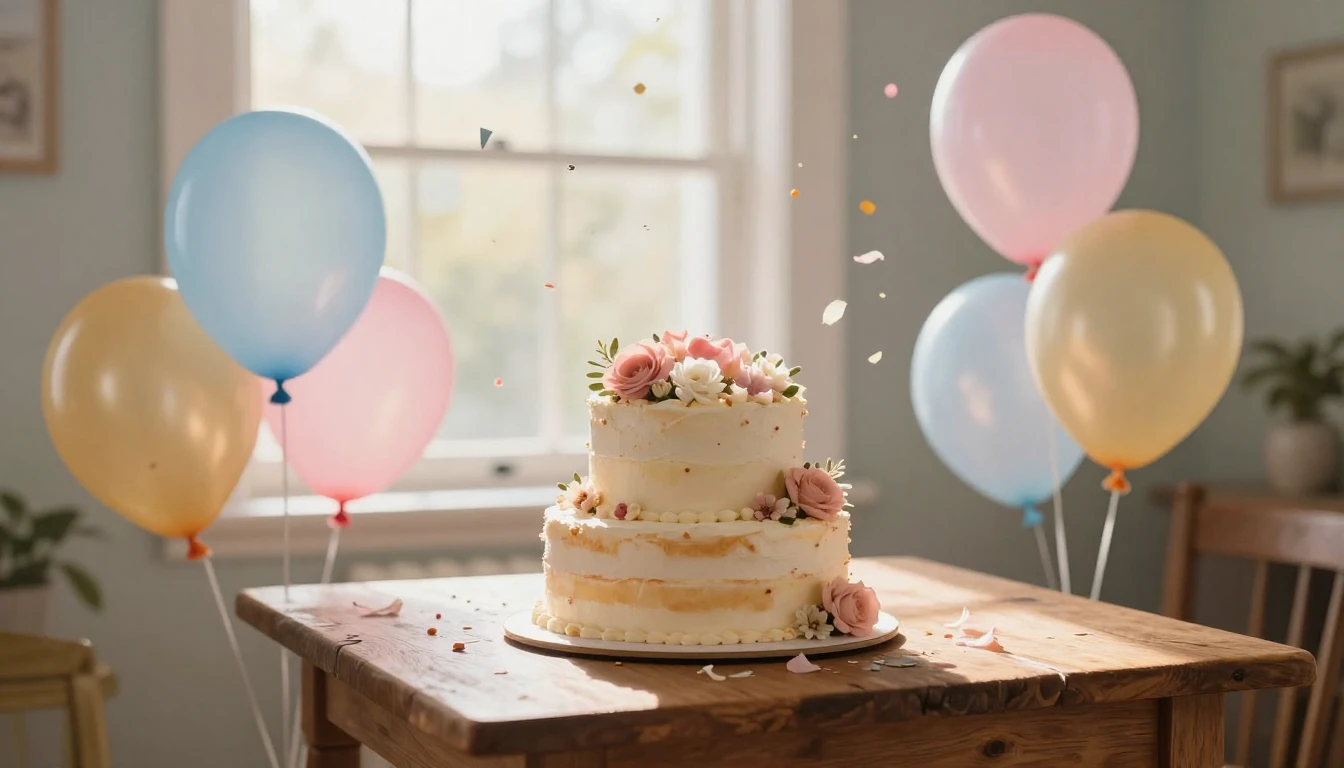 A whimsical and festive scene featuring a large, beautifully...