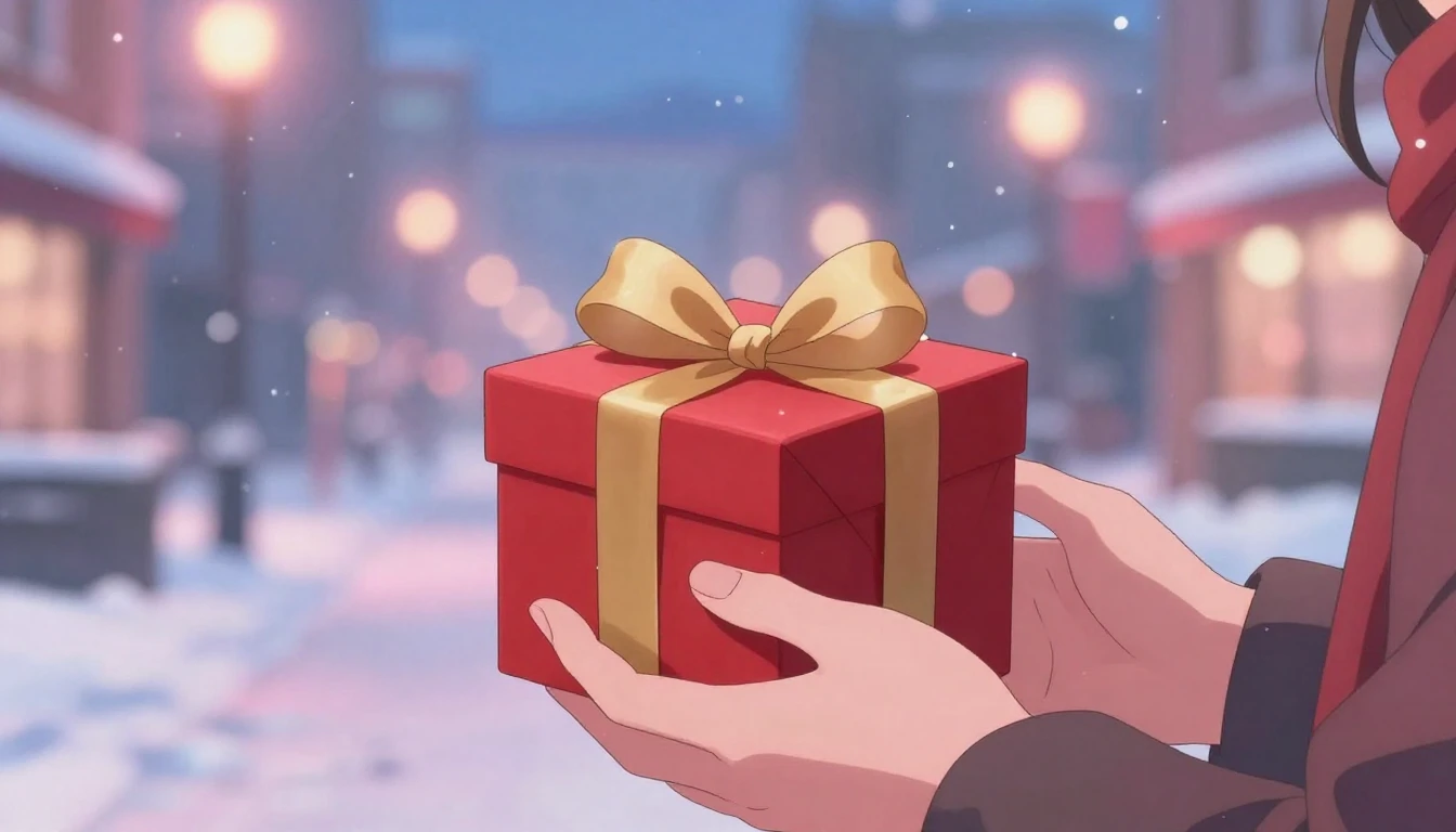 A romantic close-up scene in a high-quality anime style. A p...