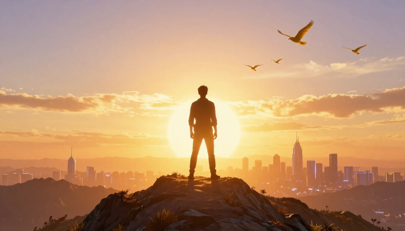 A conceptual illustration representing a new beginning and c...