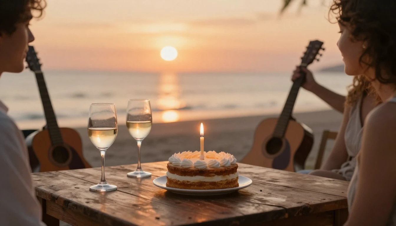 A warm and inviting scene depicting a celebration of friends...