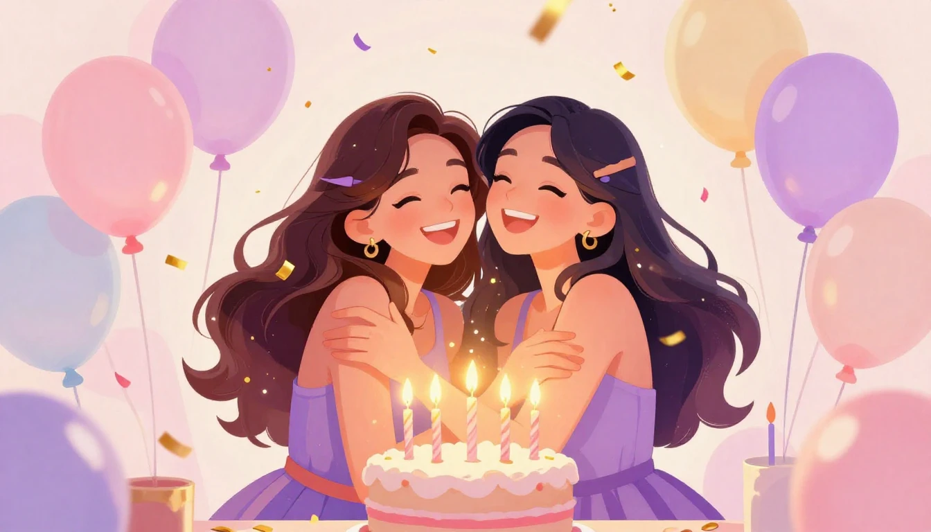 A vibrant and joyful digital art illustration representing a...