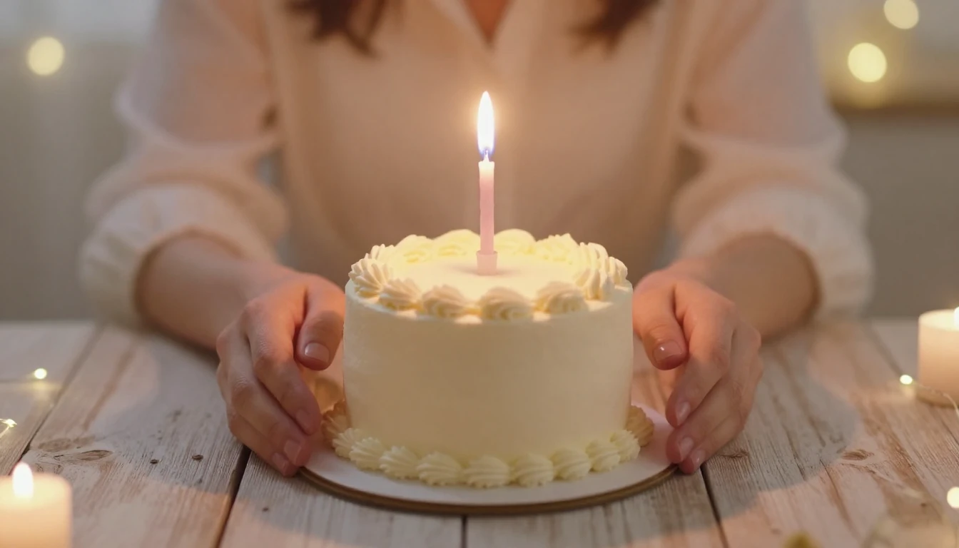 A romantic and cozy scene suitable for a birthday song cover...