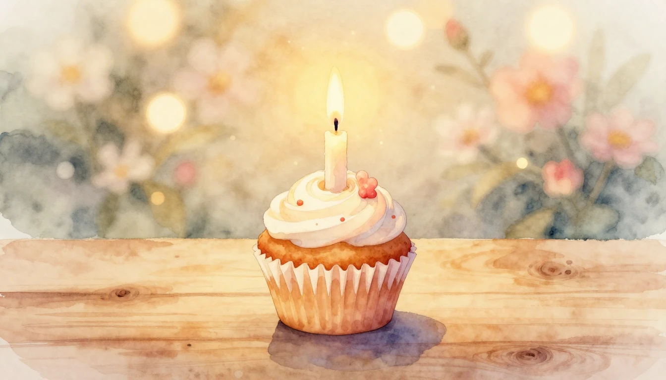 A beautiful watercolor painting of a single lit candle on a ...