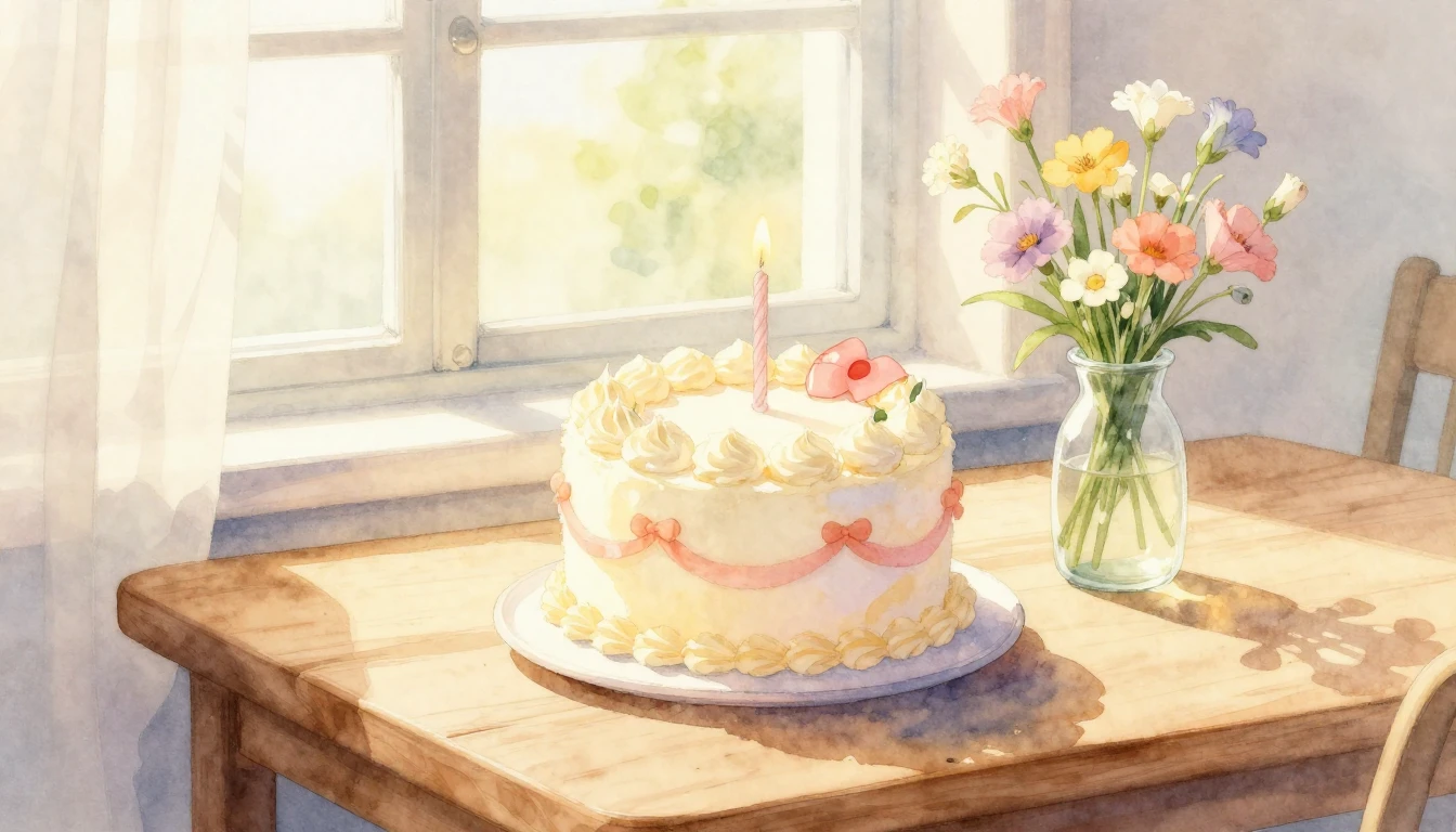 A beautiful watercolor painting of a small, elegantly decora...