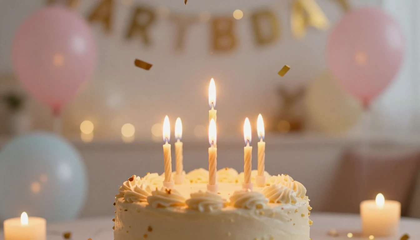 A warm and inviting birthday celebration scene without speci...