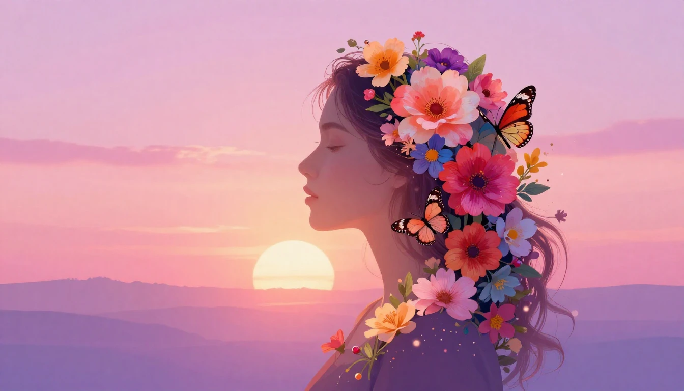 A vibrant and empowering illustration featuring the silhouet...