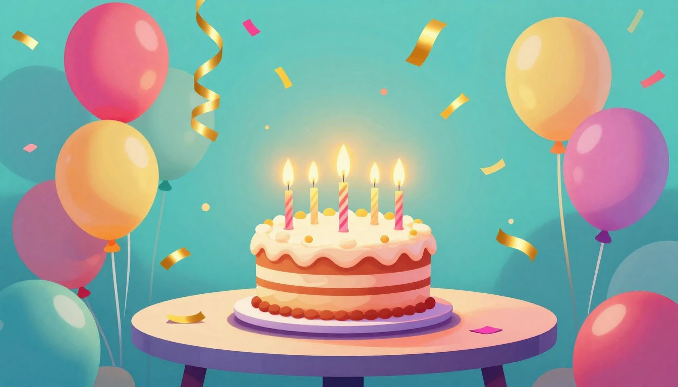 A vibrant and festive digital art illustration representing ...