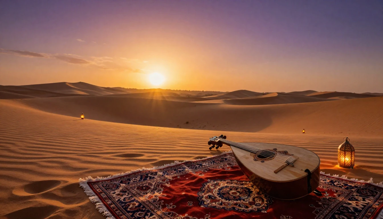 A breathtaking view of a vast desert landscape during the go...