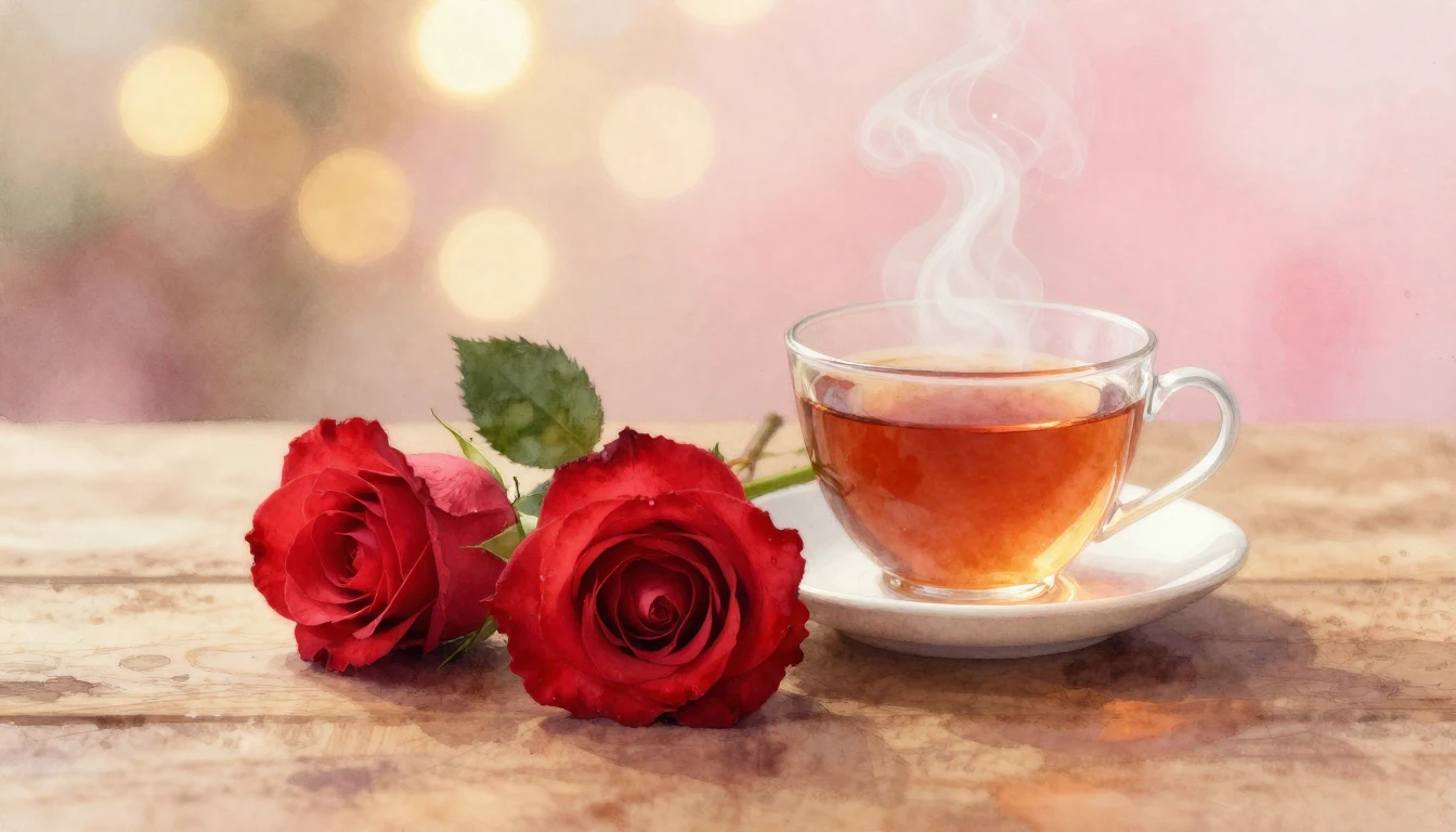 A soft and dreamy watercolor painting depicting two delicate...