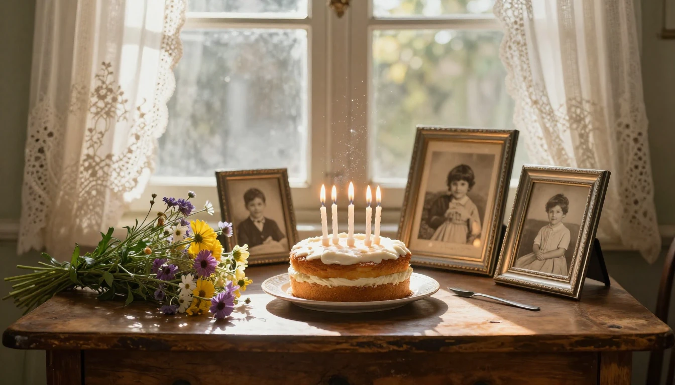 A heartwarming and nostalgic still life composition on a vin...