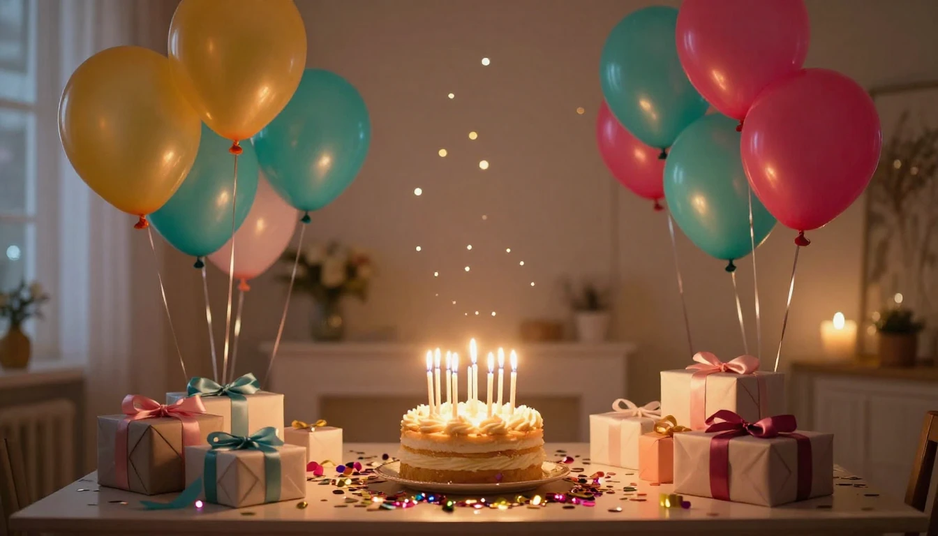 A festive and vibrant scene featuring a beautifully decorate...