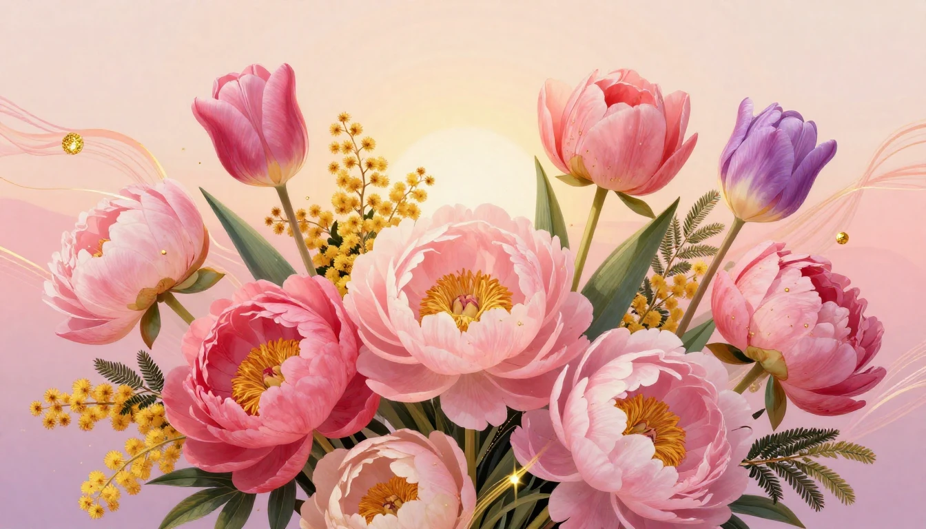 A vibrant and artistic composition celebrating femininity an...