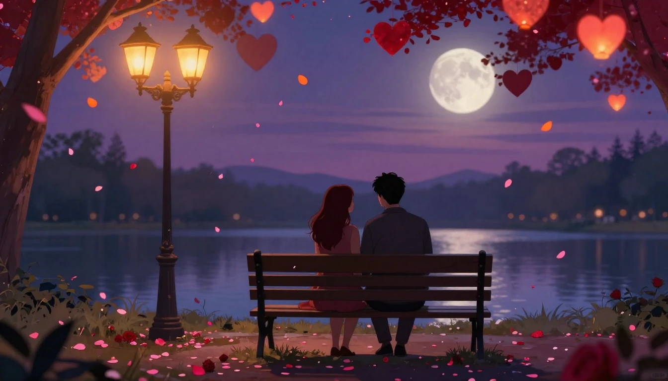 A highly detailed and romantic digital art composition featu...