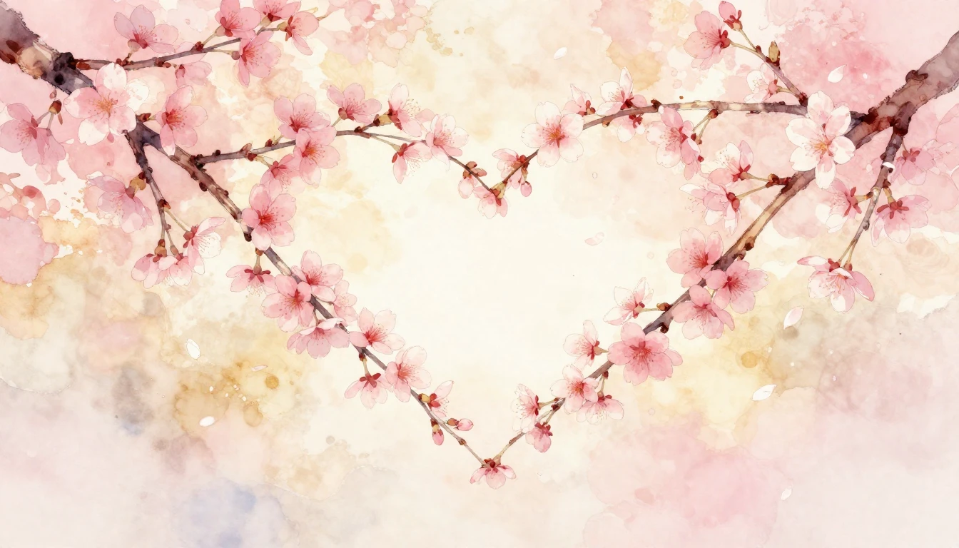 A beautiful and delicate watercolor painting of two intertwi...