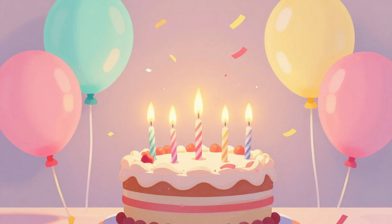 A vibrant and joyful digital art illustration representing a...