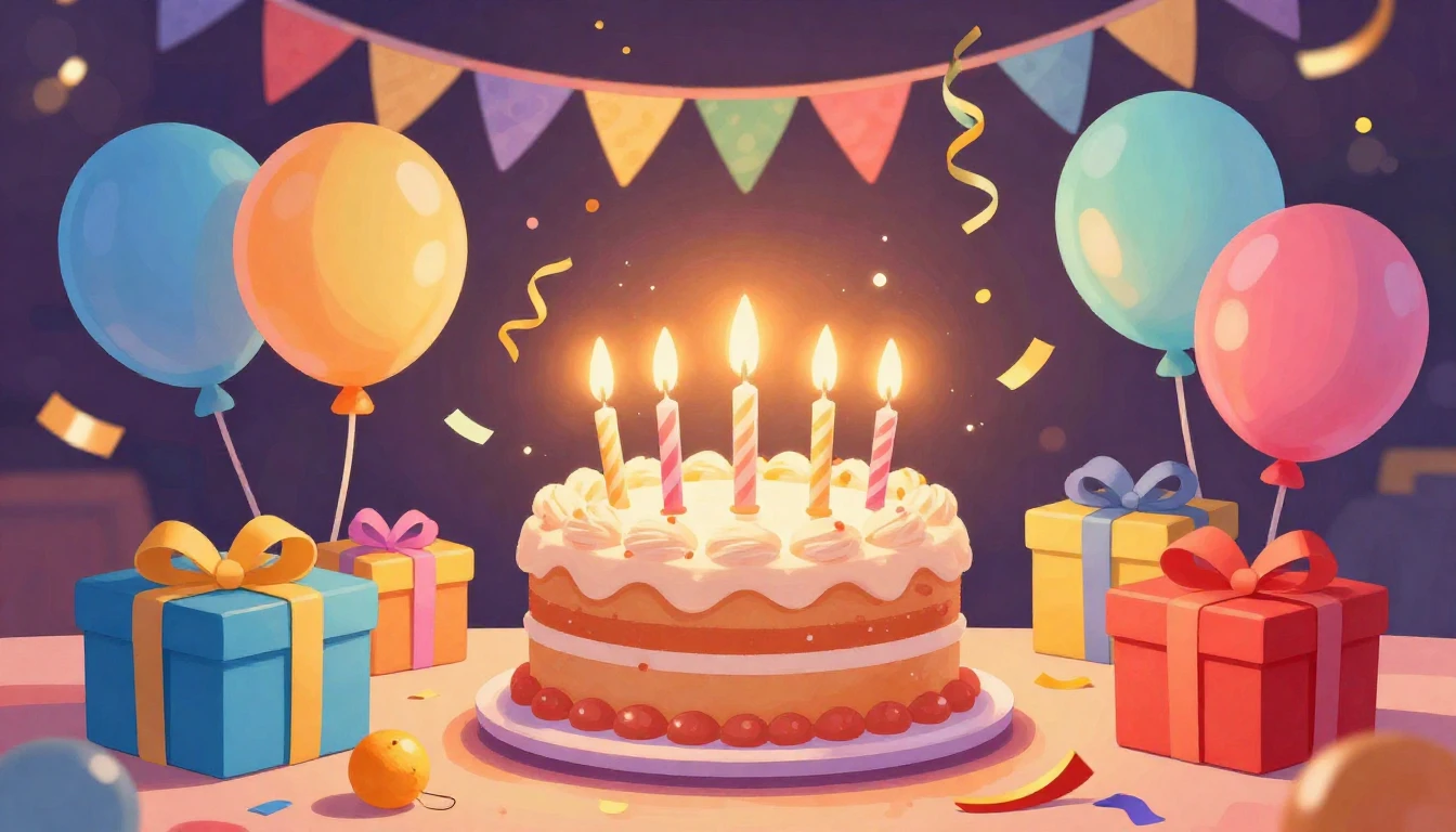 A vibrant and festive digital art illustration depicting a j...