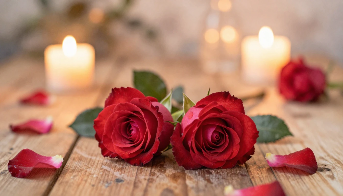 A beautiful watercolor painting of two delicate red roses in...