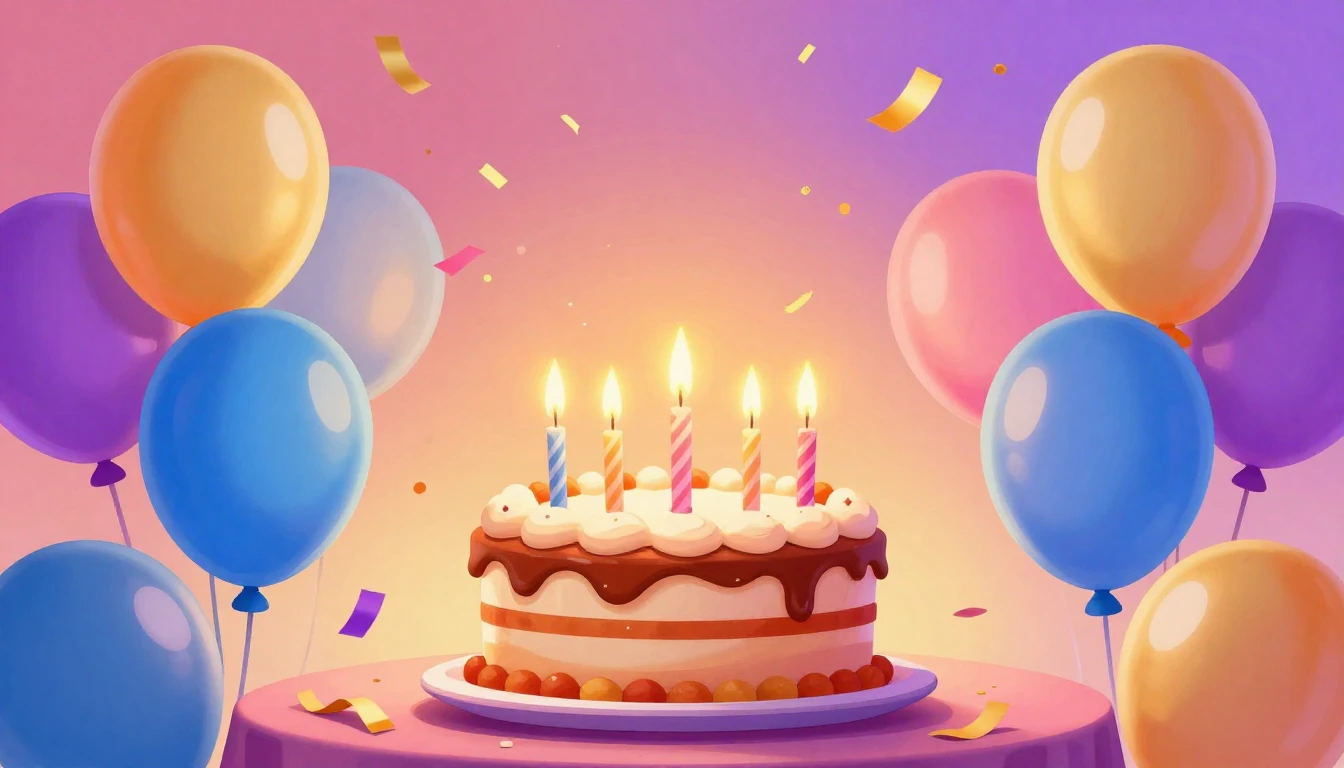 A vibrant and festive digital art illustration celebrating a...