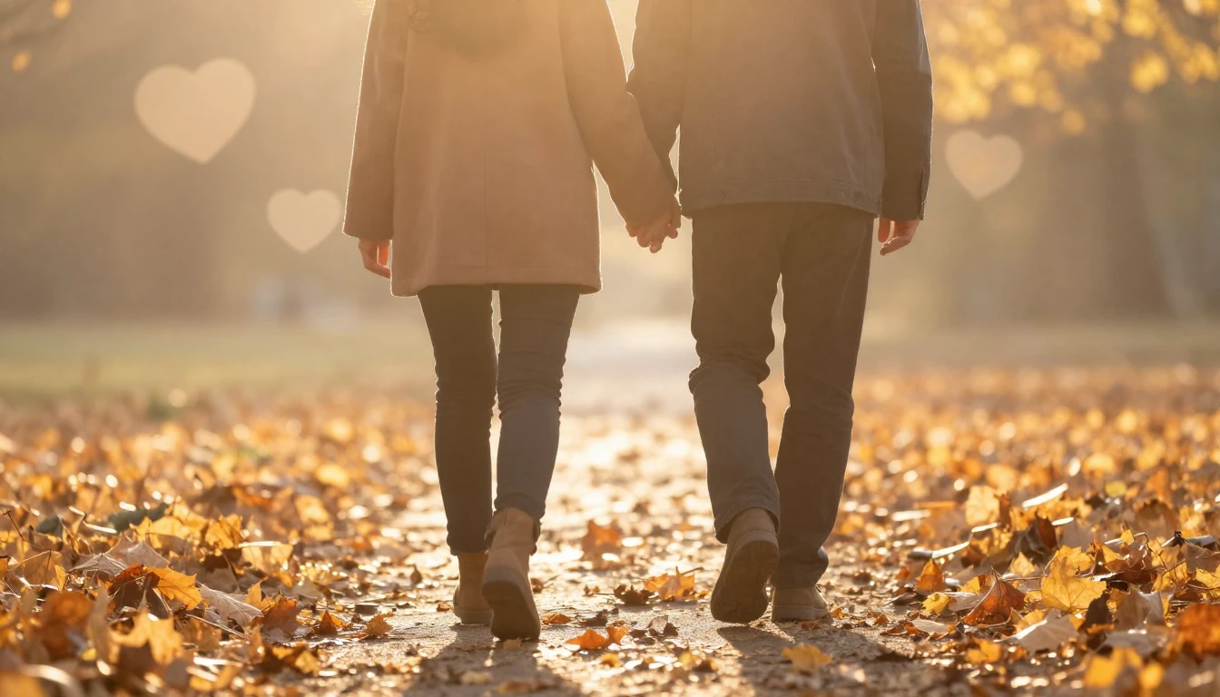 A romantic scene in soft pastel colors, a couple holding han...
