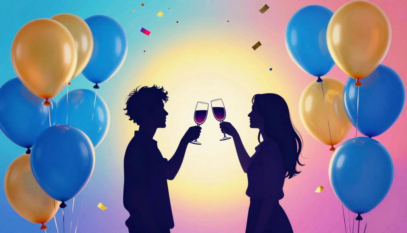 A vibrant and festive scene symbolizing a birthday celebrati...